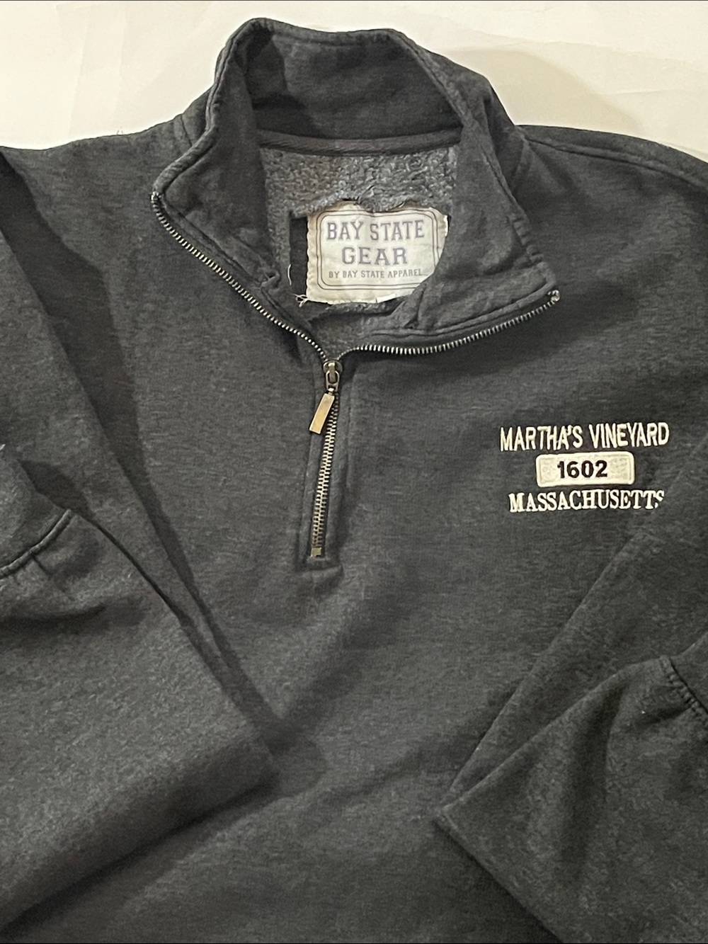 Bay State Gear Men's Martha's Vineyard Charcoal Quarter-Zip Sweater XL